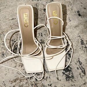 EGO WHITE Strappy Women's STILETTOS 5inch heel
